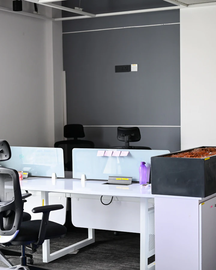 Sample co-working space with shared desks