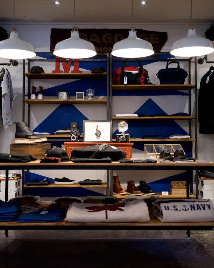 Sample retail shop with merchandise displays